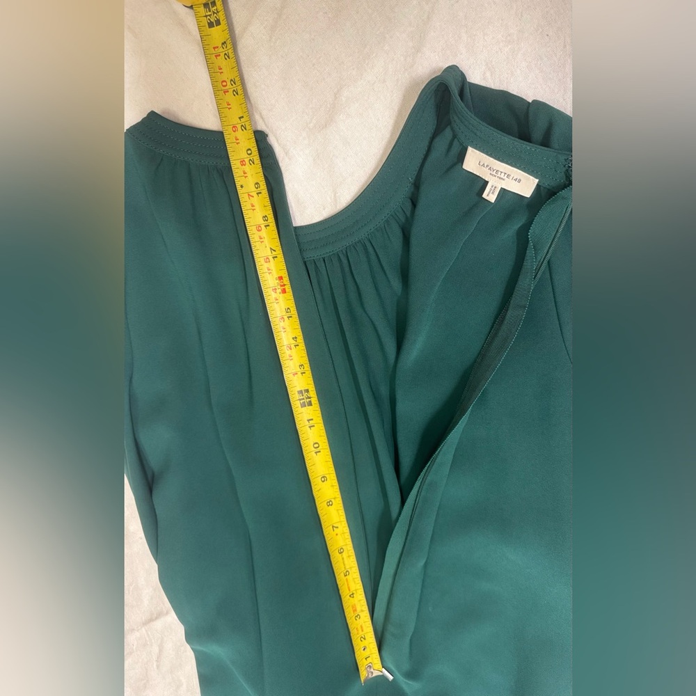 Lafayette 148 New York Teal Long Sleeve Dress - Picture 15 of 16